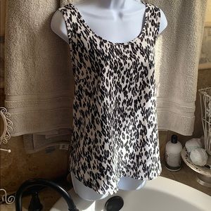Leopard print blouse type tank top